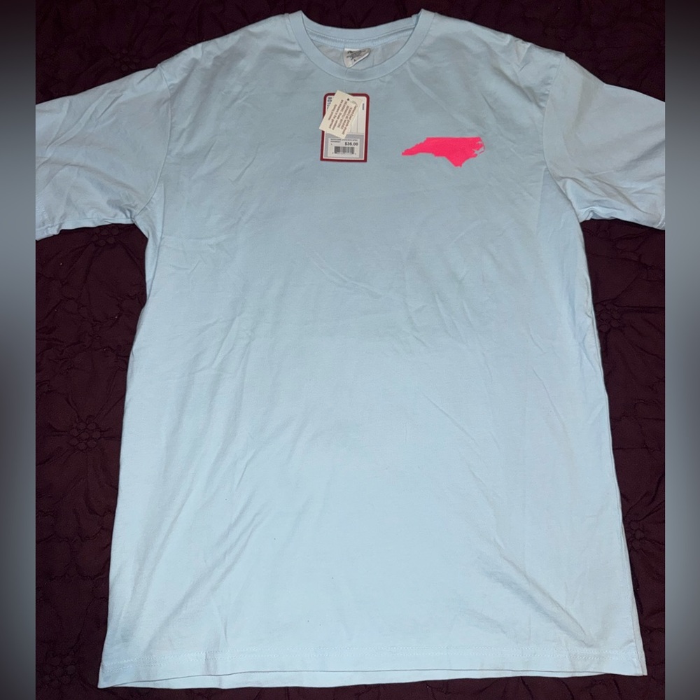 Light Blue Women's Tee with Pink Accent